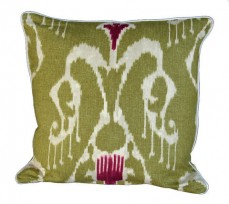 Magnificat Olive Ikat Throw Pillow