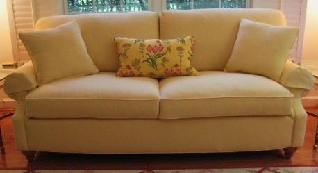 Lido Sofa in yellow diamond pattern mattelasse'