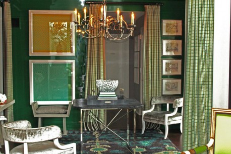 Emerald Lacquer Sitting Room by Thom Filicia