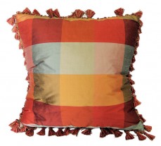 Woven Silk Plaid Pillow