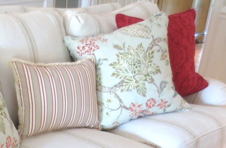 pillows on sofa